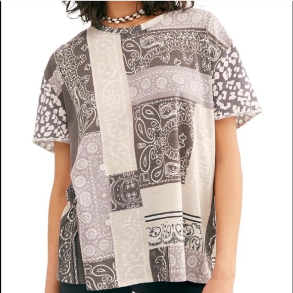 Free People Tops - NWT Free People Clarity Bandanna Graphic Tee